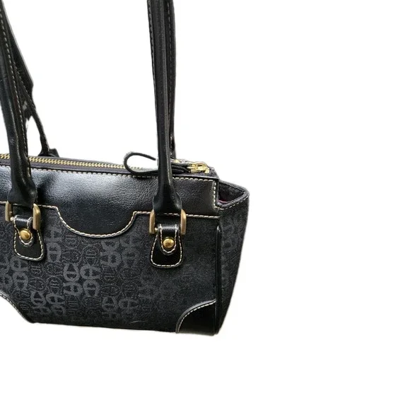Etienne Aigner small black signature classic design handbag purse - Picture 3 of 10